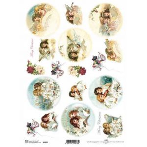 Papier ryżowy do decoupage A4, Aniołki